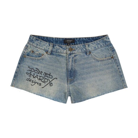 Ed Hardy Swallow Denim Shorts Light Tint - WEHD8000-5